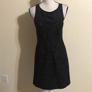 Tibi dress sz 6 black tweed metallic  mini new